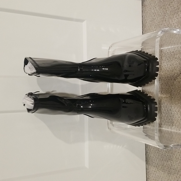 NEW Patent Leather Shiny Boots (Black) - Slowline - Picture 8 of 11